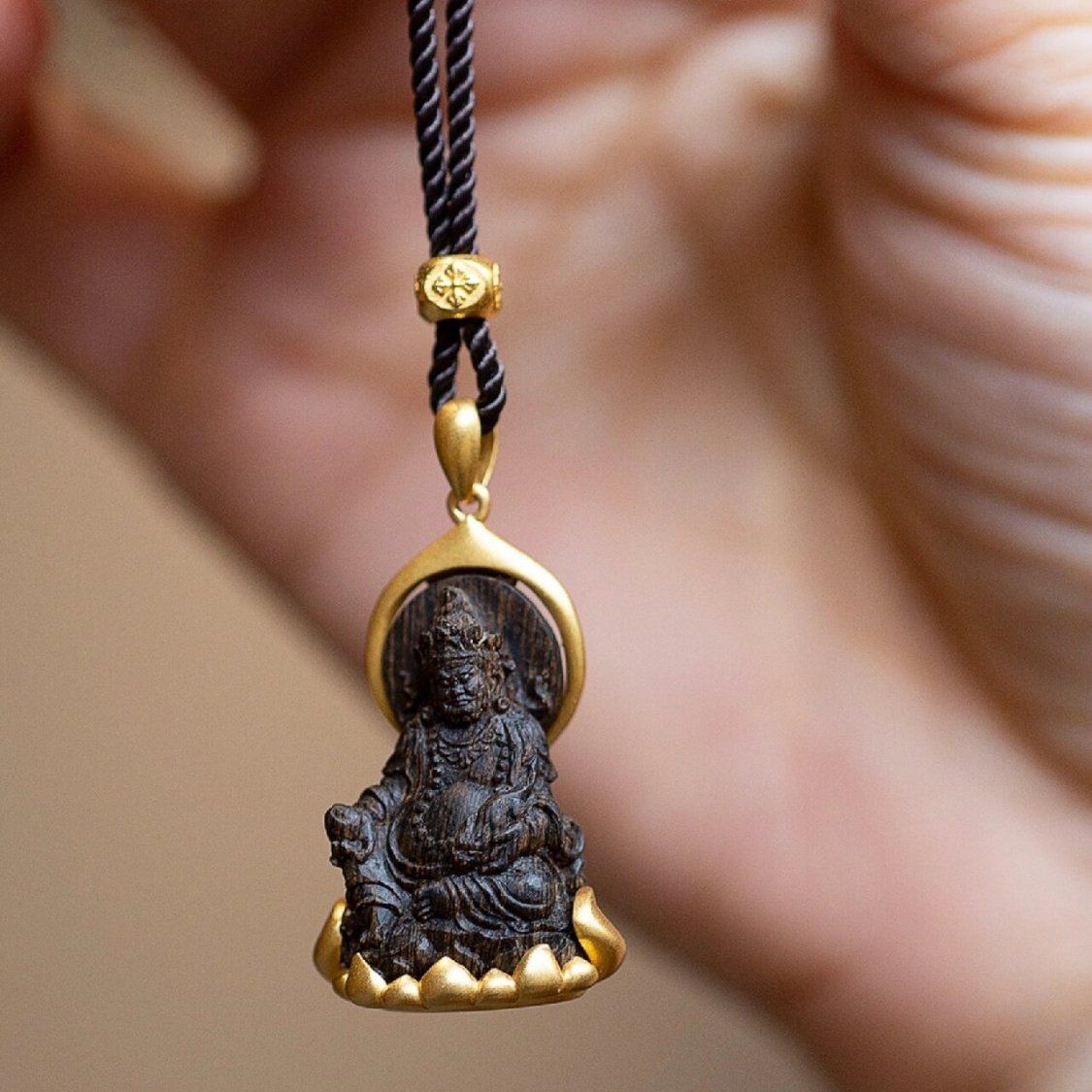 Men Accessories Ethnic - Nimet Lotus Tahtı Buda Kolye Erkekler