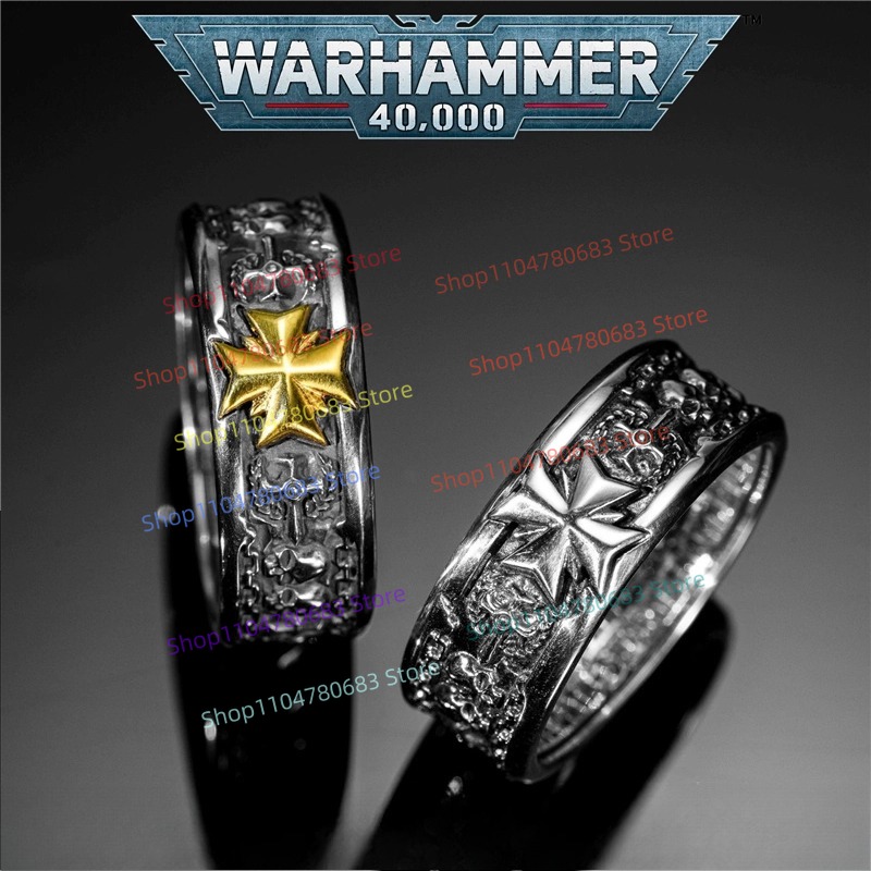 Men'S Accessories Rings - 40K Siyah Tapınakçılar Haçlı Yüzüğü Yüksek