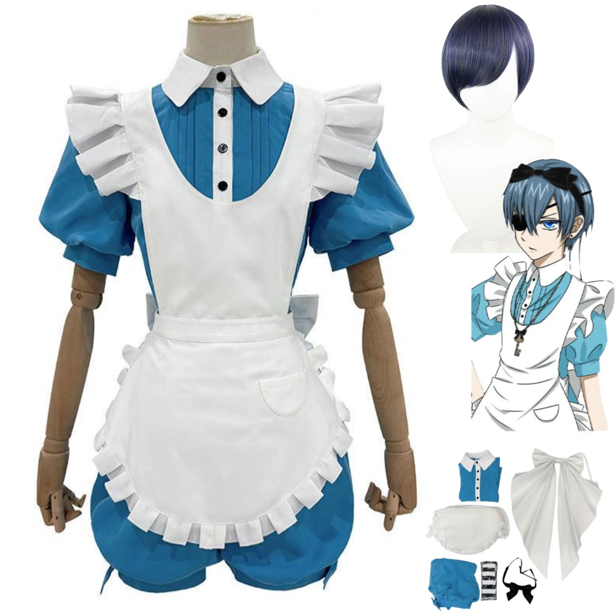 Men'S Accessories For Christmas - Anime Ciel Phantomhive Gülümseme Cosplay Kostüm