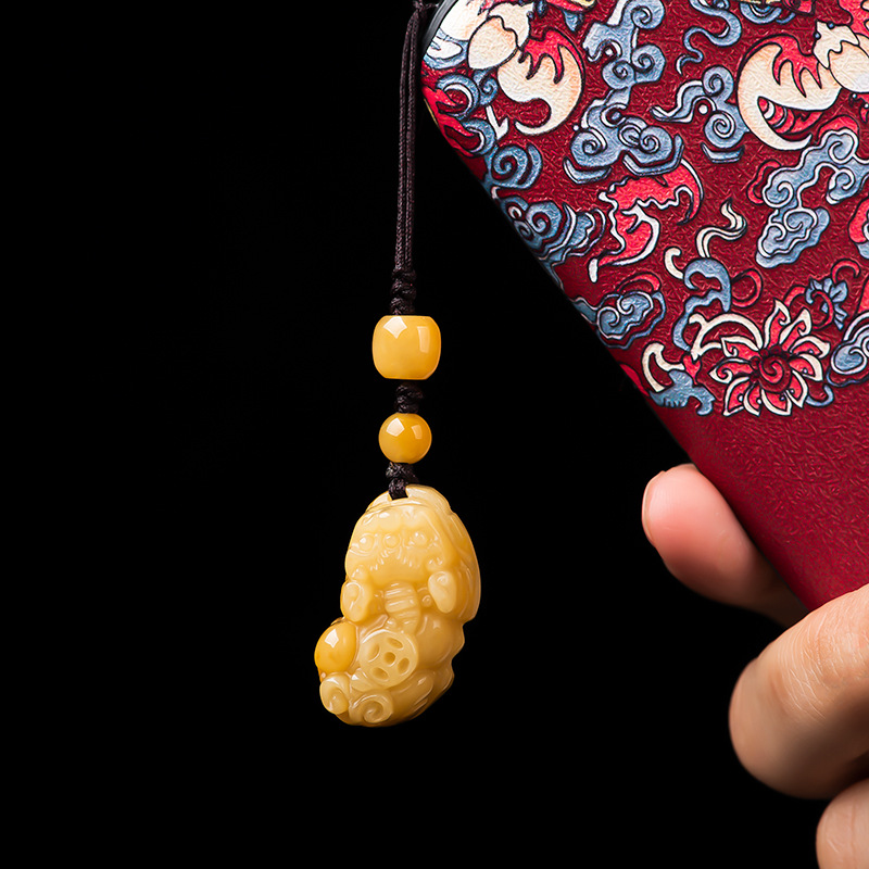 Klasik Doğal Yeşim Sarı Anahta - Men Accessories Ethnic incelemesi ve fiyatı
