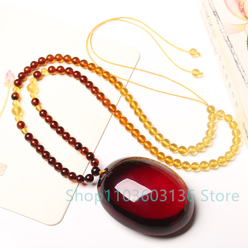 Doğal bordo Amber balmumu koly - Men Accessories Ethnic incelemesi ve fiyatı