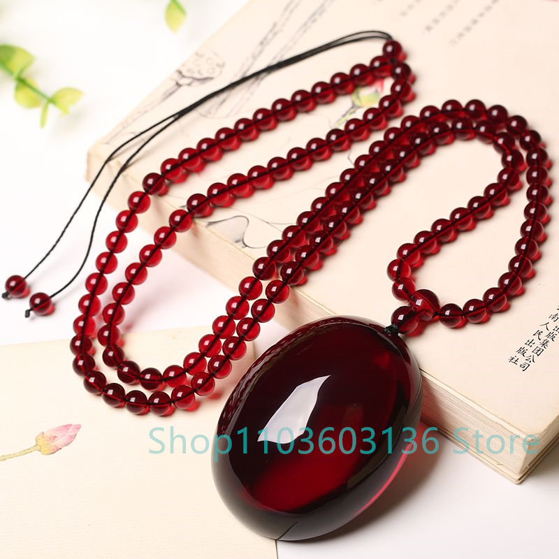 Doğal bordo Amber balmumu koly - Men Accessories Ethnic incelemesi ve fiyatı