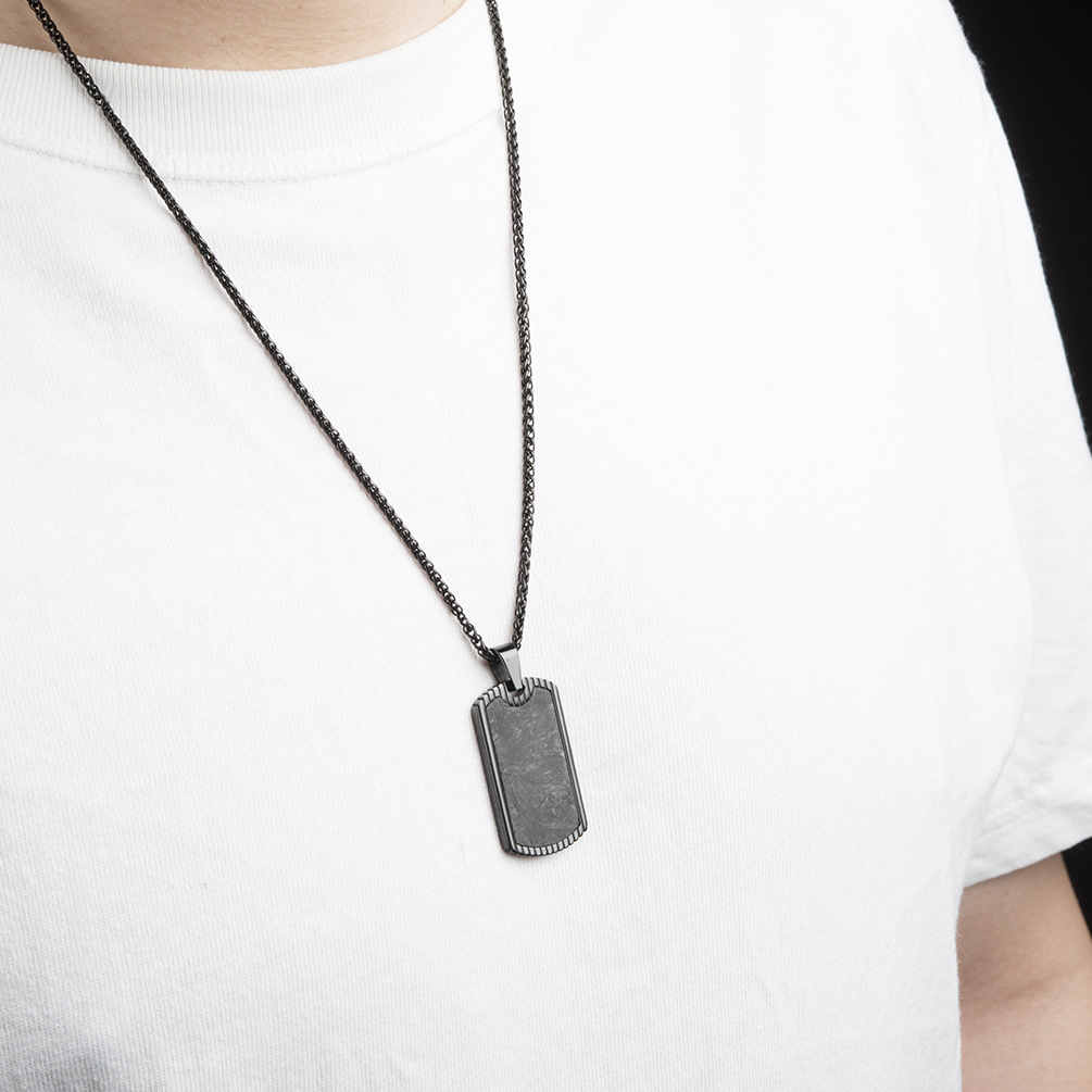 Karbon Fiber Kolye Paslanmaz Ç - Men Accessories List incelemesi ve fiyatı